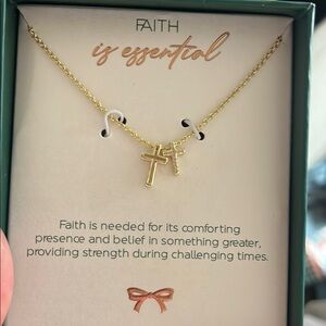 Gold Faith Cross Necklace